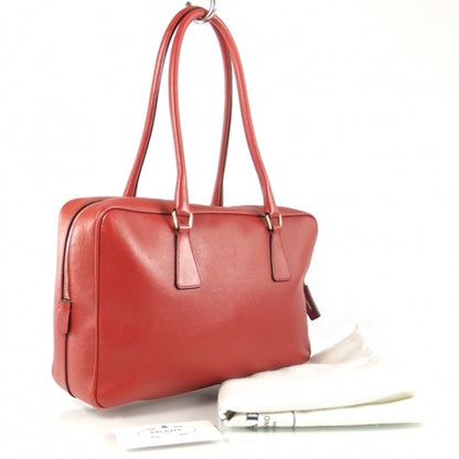 Prada Saffiano Lux Leather Boston Tote Red 3 of 10