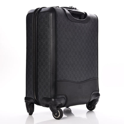 Gucci GG Supreme Monogram Four Wheel Carry On Suitcase Black Grey 3 of 11