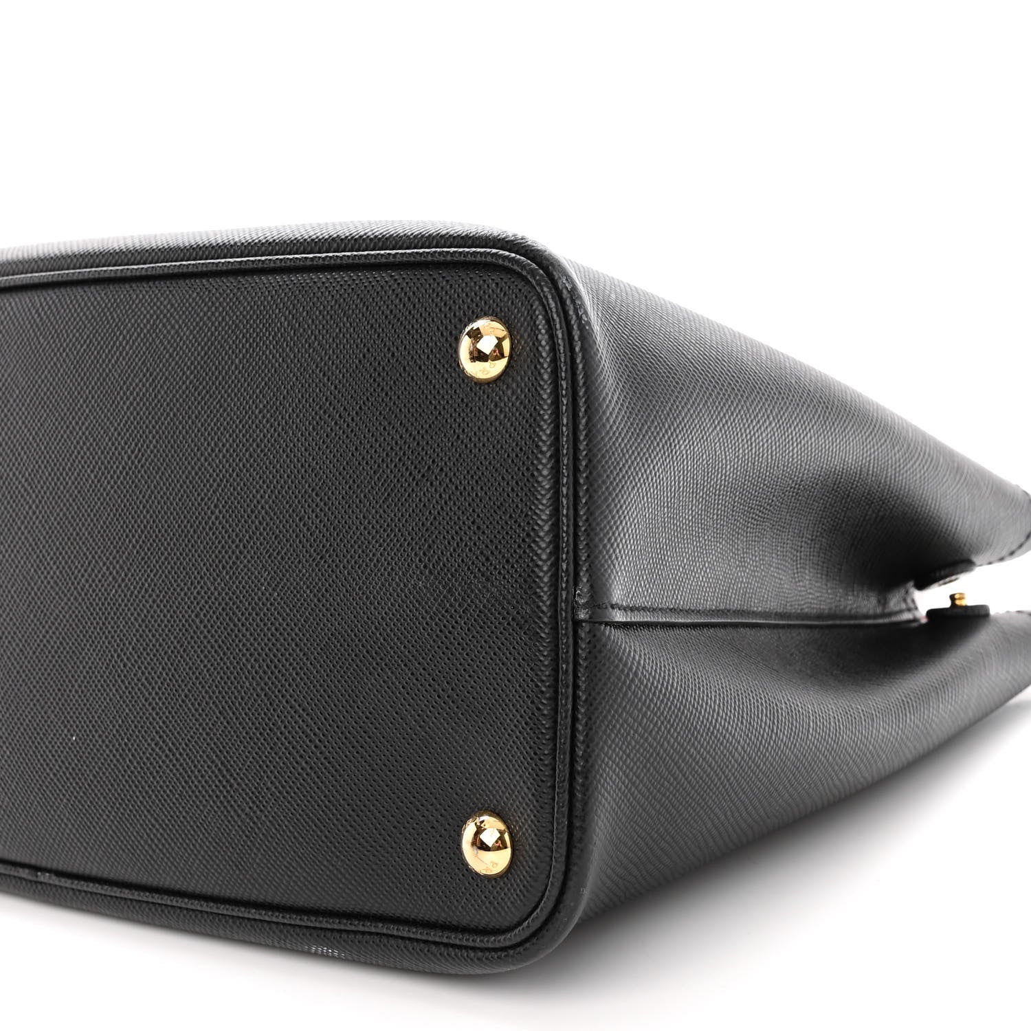 Prada Saffiano Cuir Medium Double Bag Black Fuoco 9 of 10