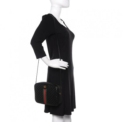 Gucci Calfskin Web Trapuntata Small GG Shoulder Bag Black 2 of 10