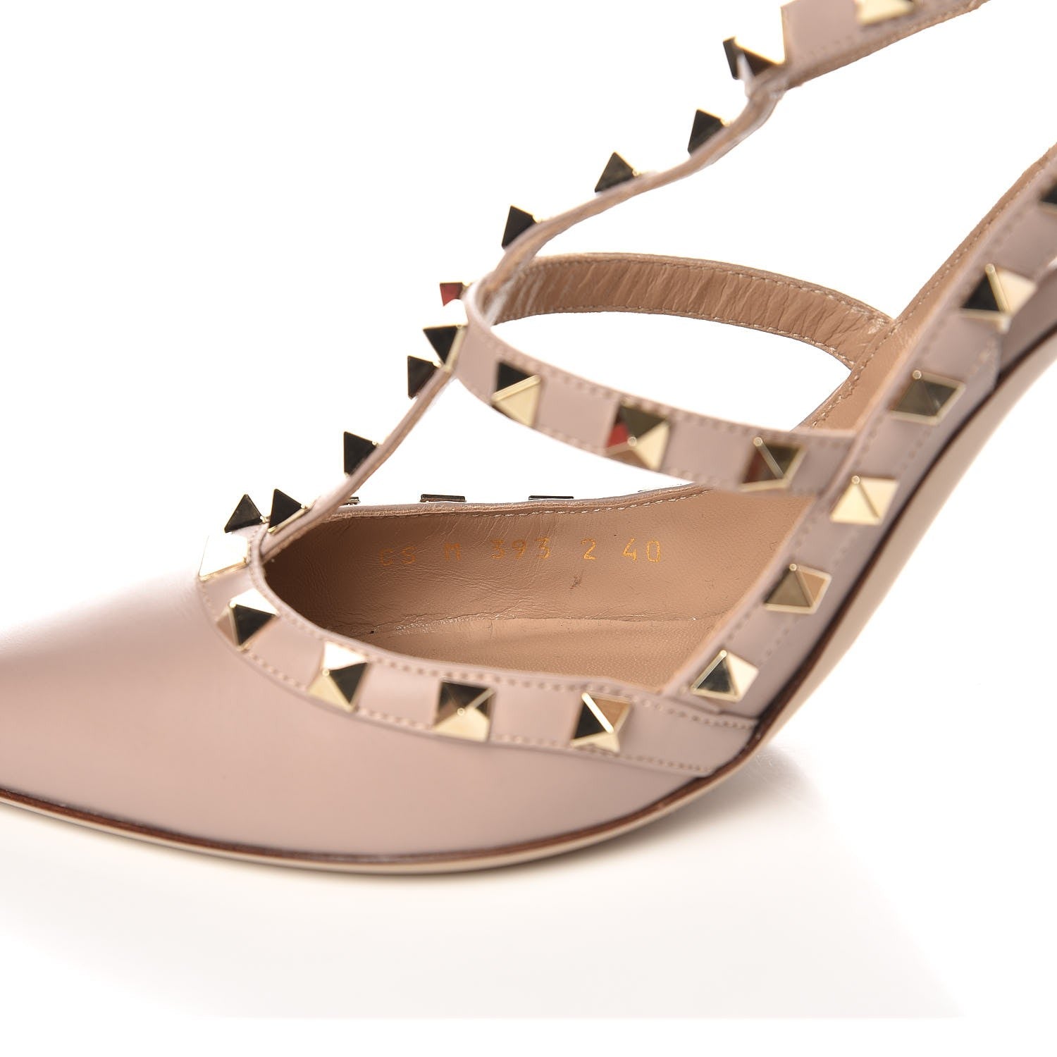 Valentino Garavani Nappa Rockstud Ankle Strap Pumps 40 Poudre 7 of 8