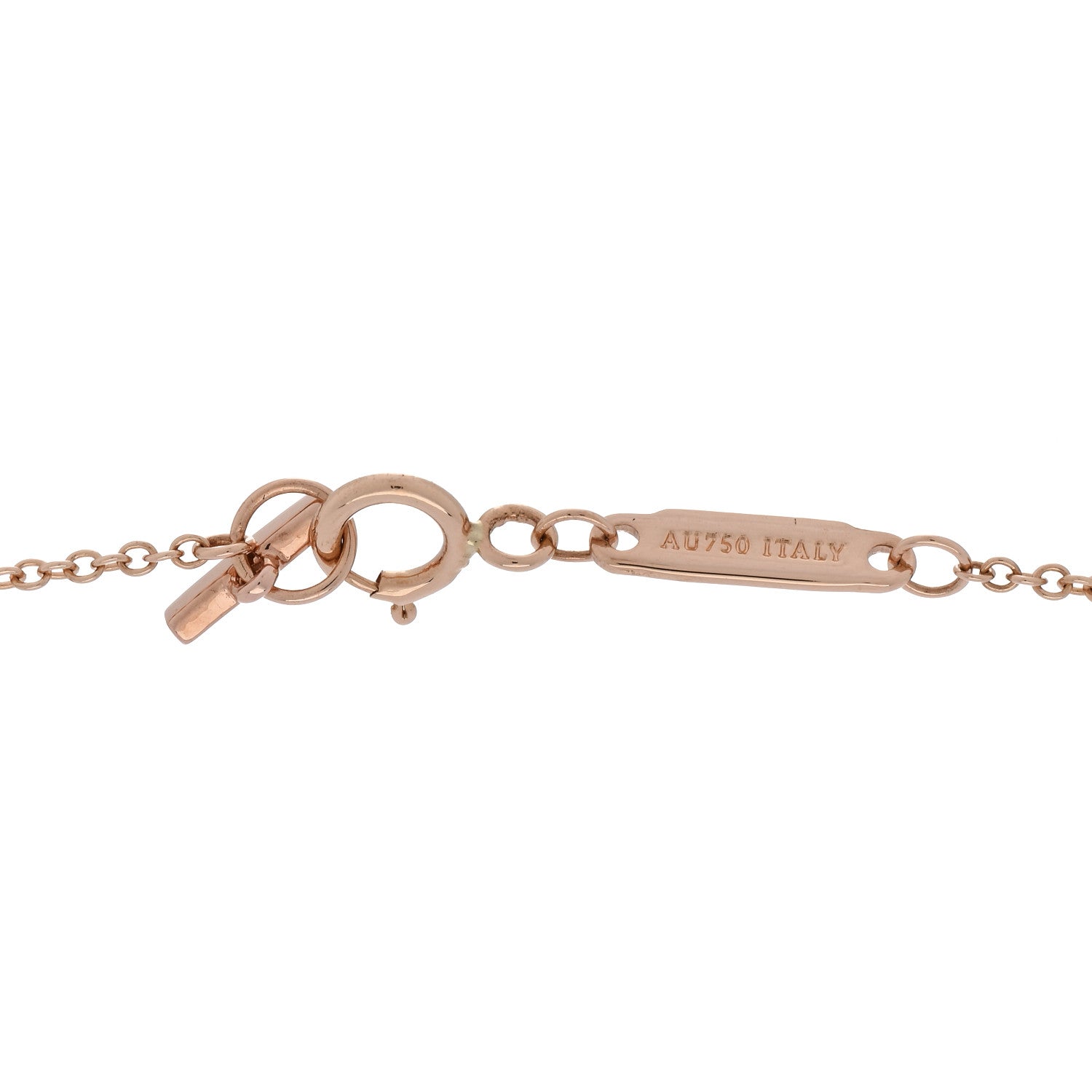 Tiffany 18K Rose Gold Diamond Tiffany T Two Open Vertical Bar Pendant Necklace 5 of 7