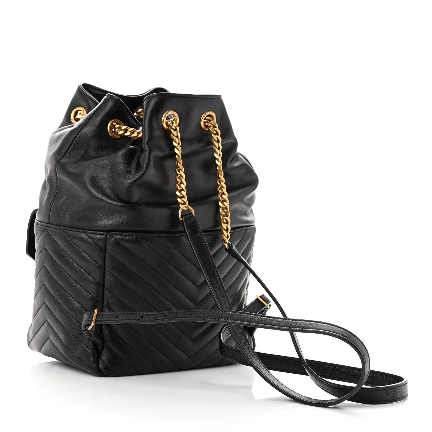 Saint Laurent Lambskin Matelasse Monogram Joe Backpack Black 3 of 11