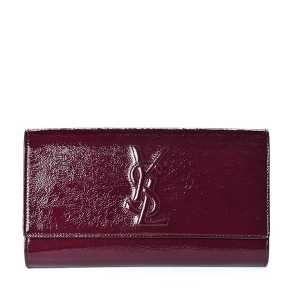 Saint Laurent Textured Patent Calfskin Large Belle De Jour Clutch Bordeaux 1 of 8