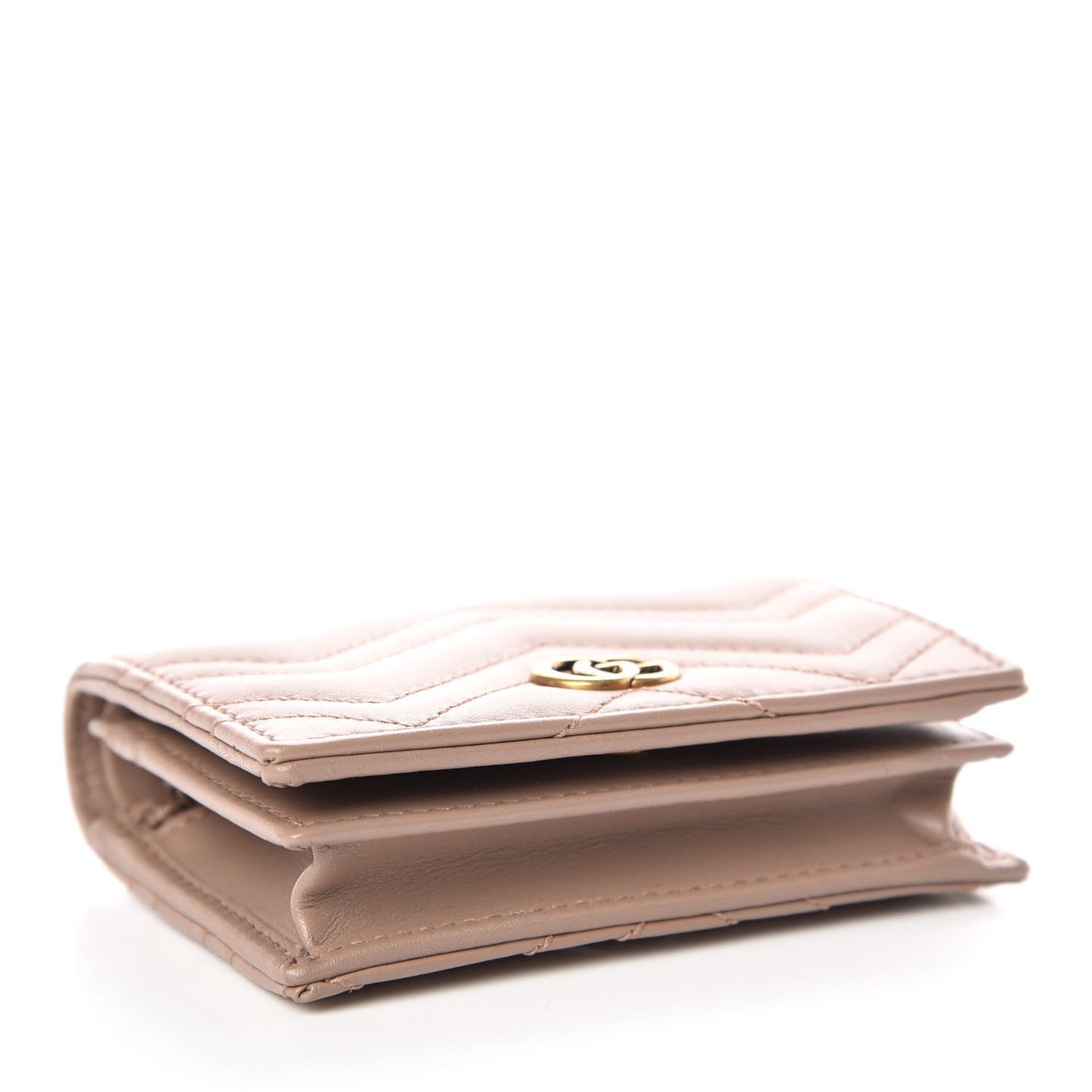 Calfskin Matelasse GG Marmont Card Case Wallet Porcelain Rose
