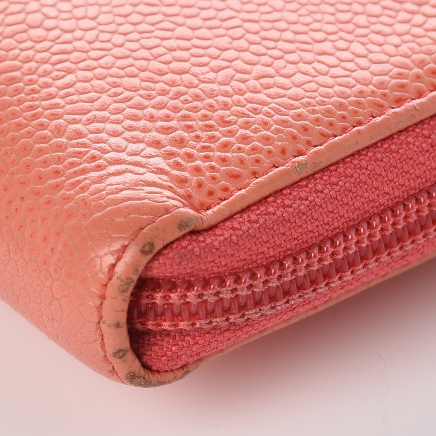 Chanel Caviar Timeless CC Large Gusset Zip Around Wallet Orange 15 of 16