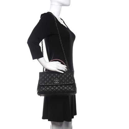 Chanel Caviar Lizard Quilted Small Coco Handle Flap Black 2 of 11