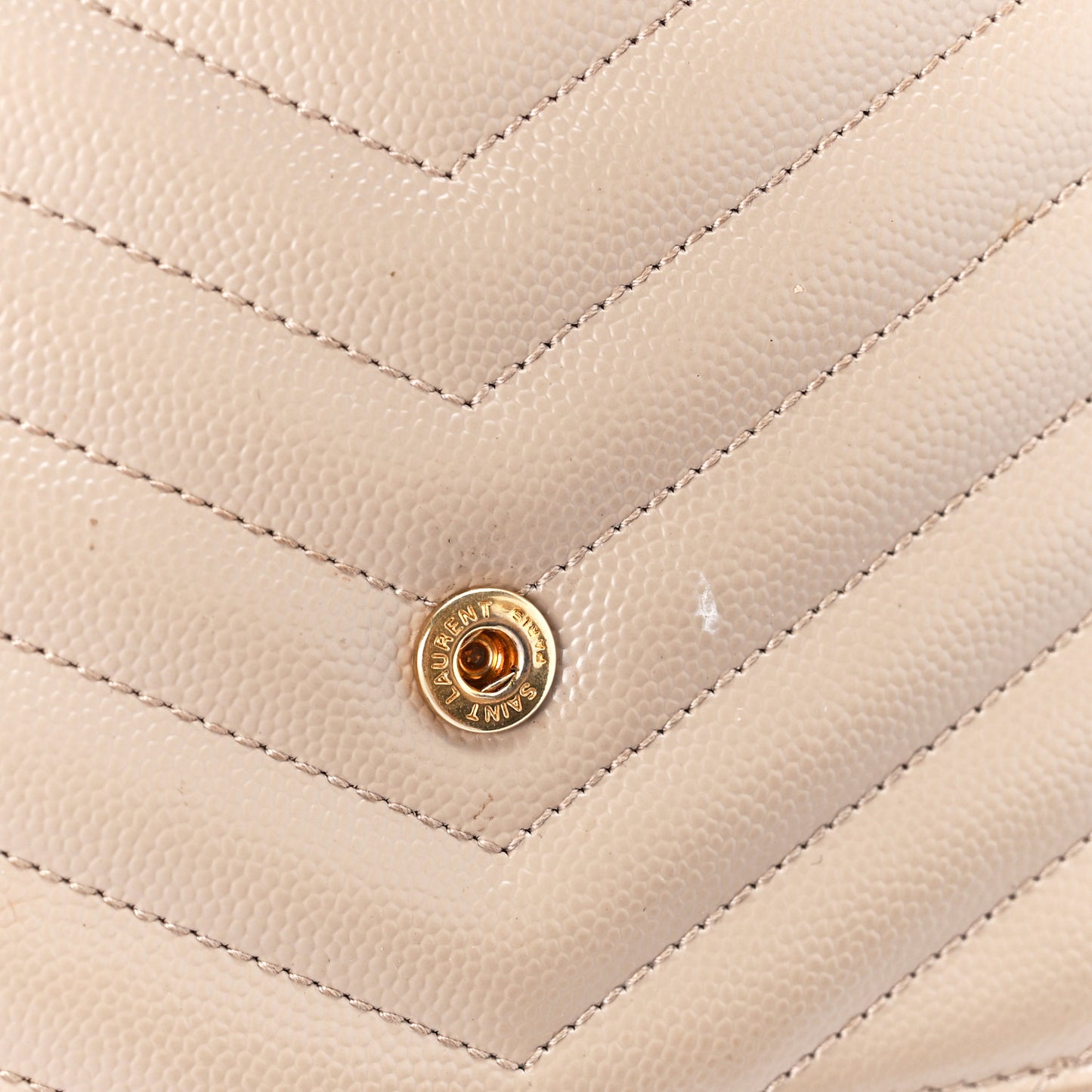 Grain De Poudre Matelasse Chevron Monogram Envelope Chain Wallet Dark Beige