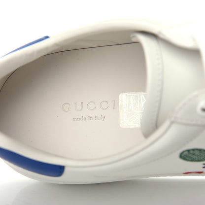 Gucci Calfskin Miro Soft Tennis Embroidered Womens Ace Sneakers 41 White Rio Blue 8 of 11