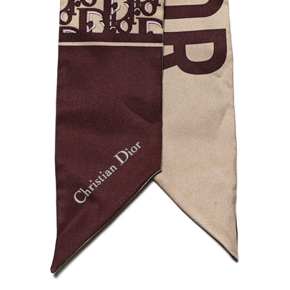 Christian Dior Silk Oblique Mitzah Scarf Bordeaux 2 of 3