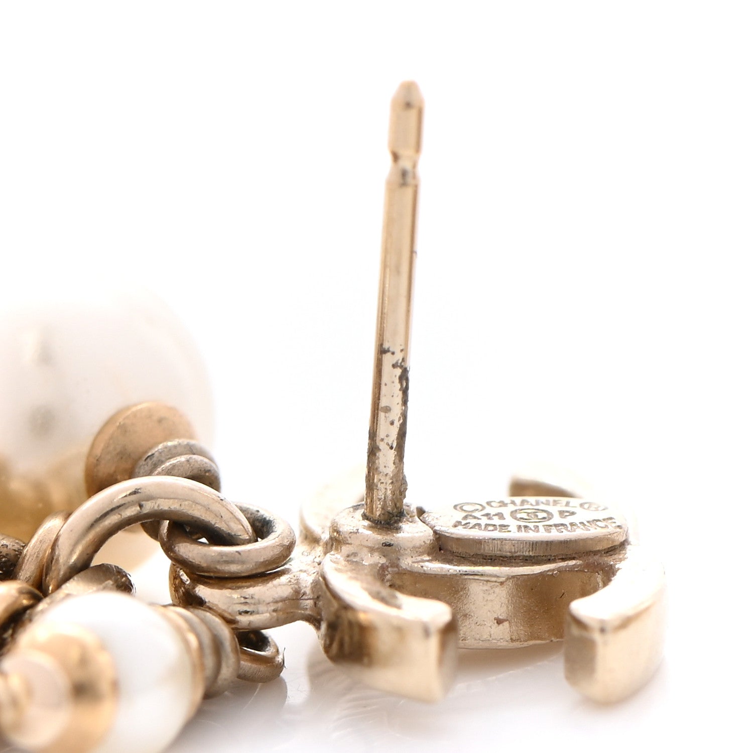 Chanel Pearl CC Drop Earrings Gold 5 of 6