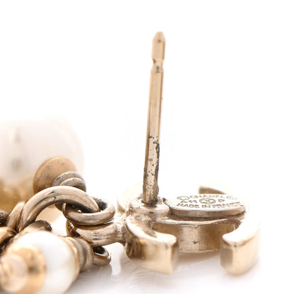 Chanel Pearl CC Drop Earrings Gold 5 of 6