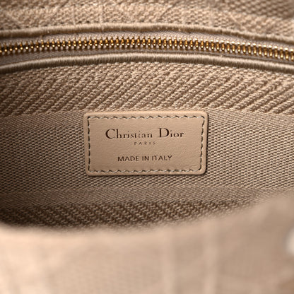 Christian Dior Canvas Embroidered Medium Lady D-Lite Beige 7 of 19