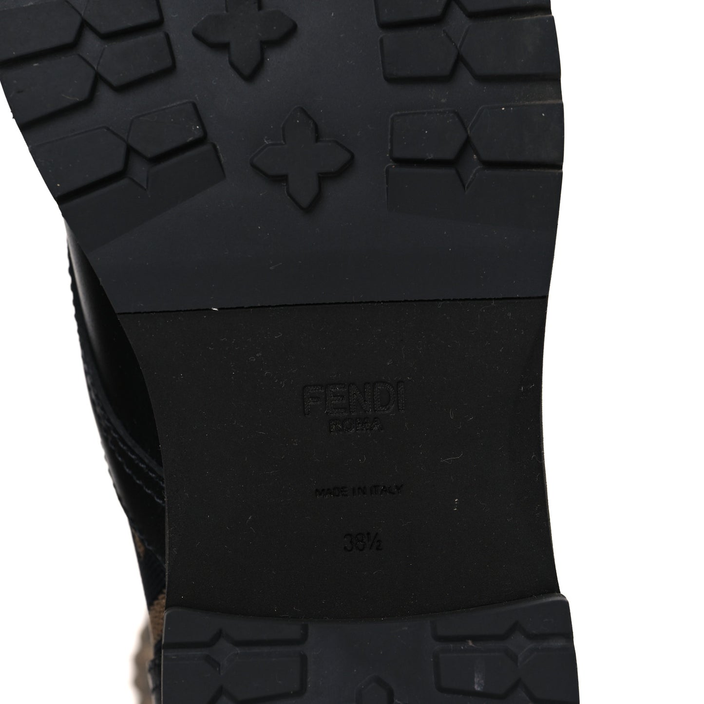 Calfskin Stretch Fabric FF Rockoko Biker Boots 38.5 Black Tobacco