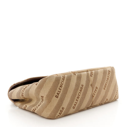 Balenciaga Jacquard Logo Matelasse S BB Round Shoulder Bag Beige Brown 4 of 10