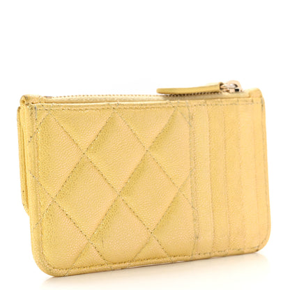 Chanel Iridescent Caviar Quilted Flap Zip Card Holder Yellow 3 of 10