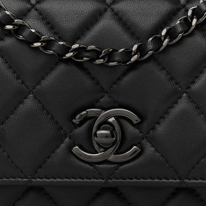 Chanel Lambskin Quilted Mini Trendy CC Wallet On Chain WOC So Black 8 of 11