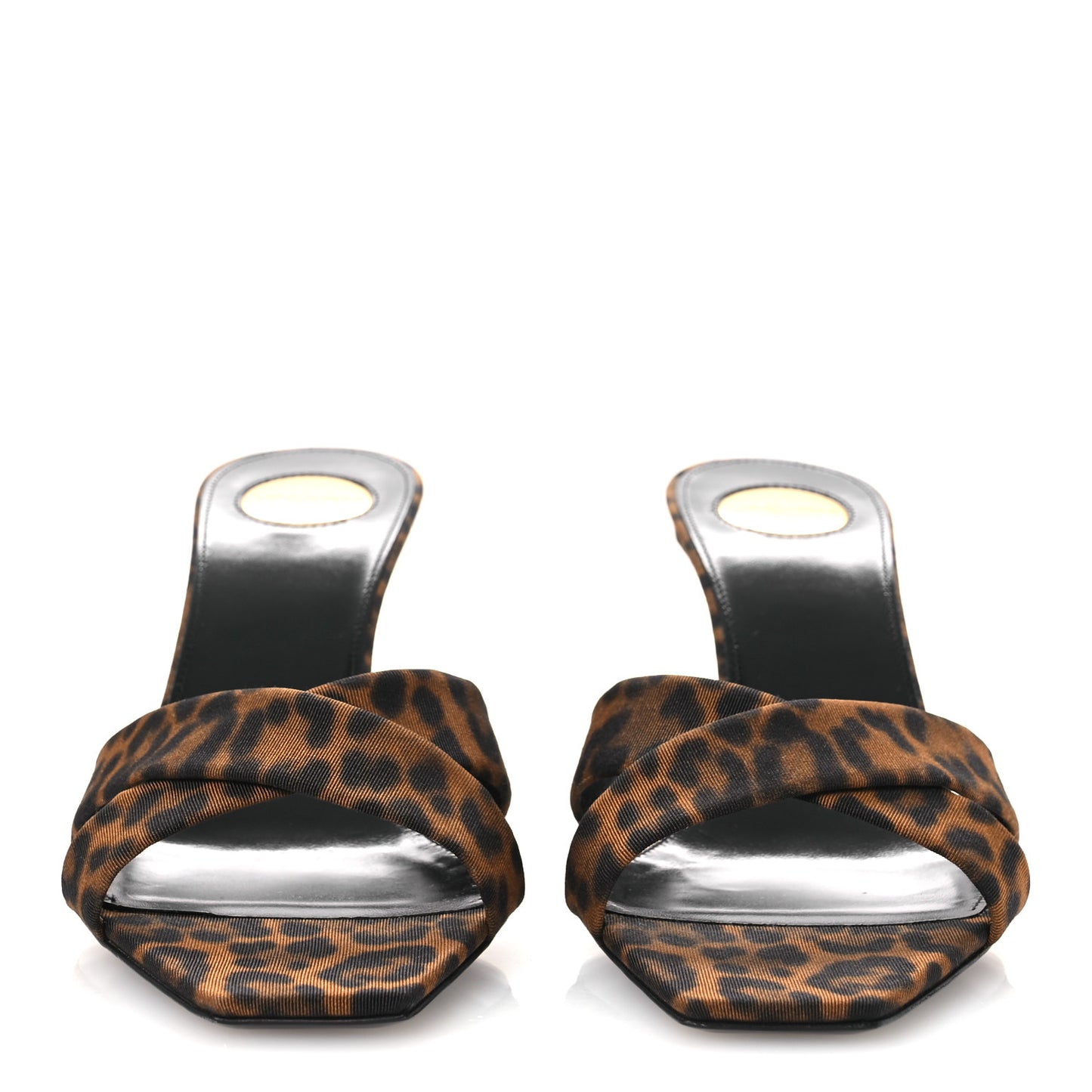 Grossgrain Leopard Print Jill Mules 37.5 Brown