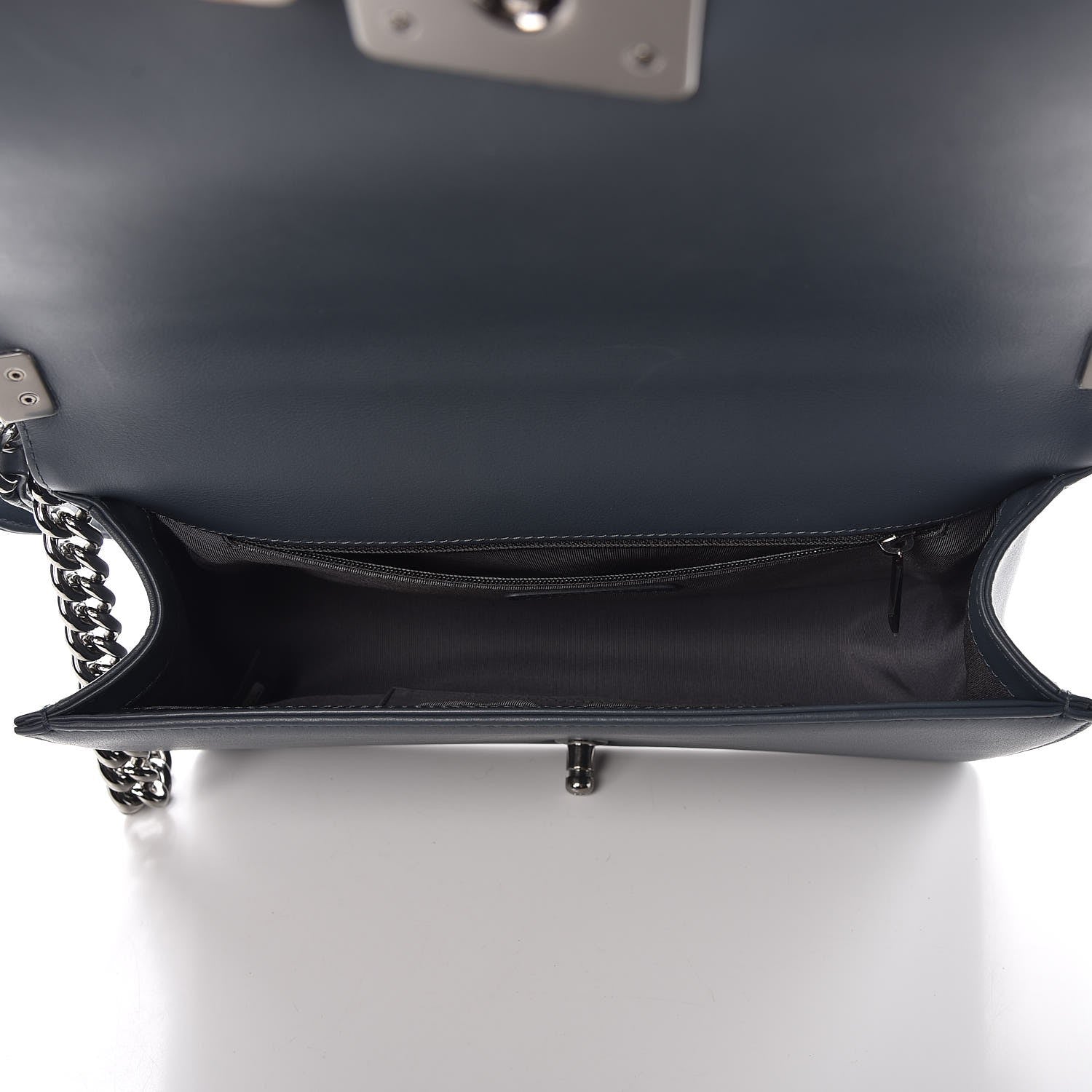 Chanel Calfskin Chevron Quilted New Medium Boy Flap Blue 5 of 7