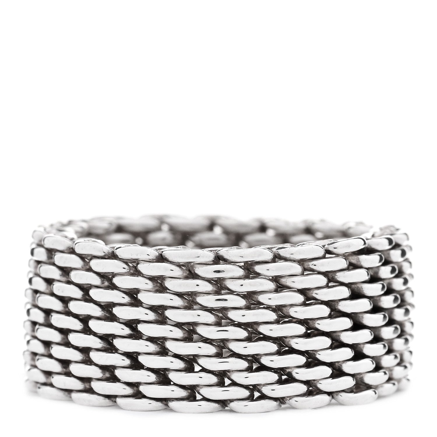 Tiffany Sterling Silver Somerset Mesh Ring 56 7.5 3 of 4