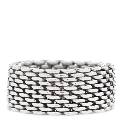 Tiffany Sterling Silver Somerset Mesh Ring 56 7.5 3 of 4