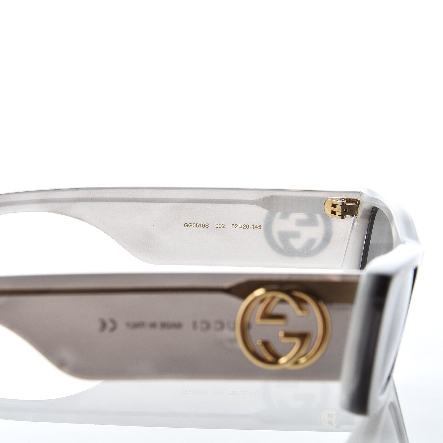 Gucci Acetate Rectangular GG0516S Sunglasses Grey Gold 5 of 7