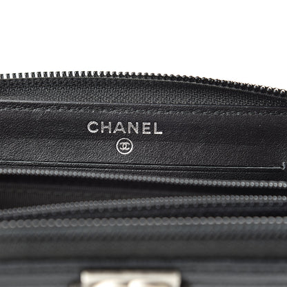 Chanel Caviar Quilted Small Boy Zip Around Wallet Black 6 of 8