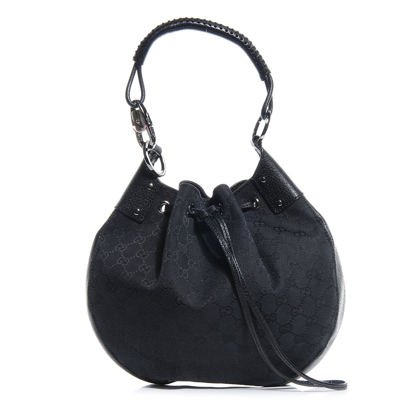 Monogram Drawstring Hobo Black