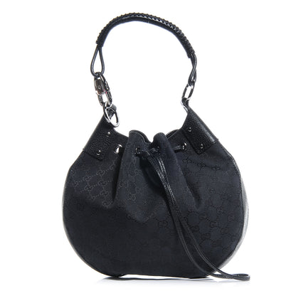 Gucci Monogram Drawstring Hobo Black 1 of 7