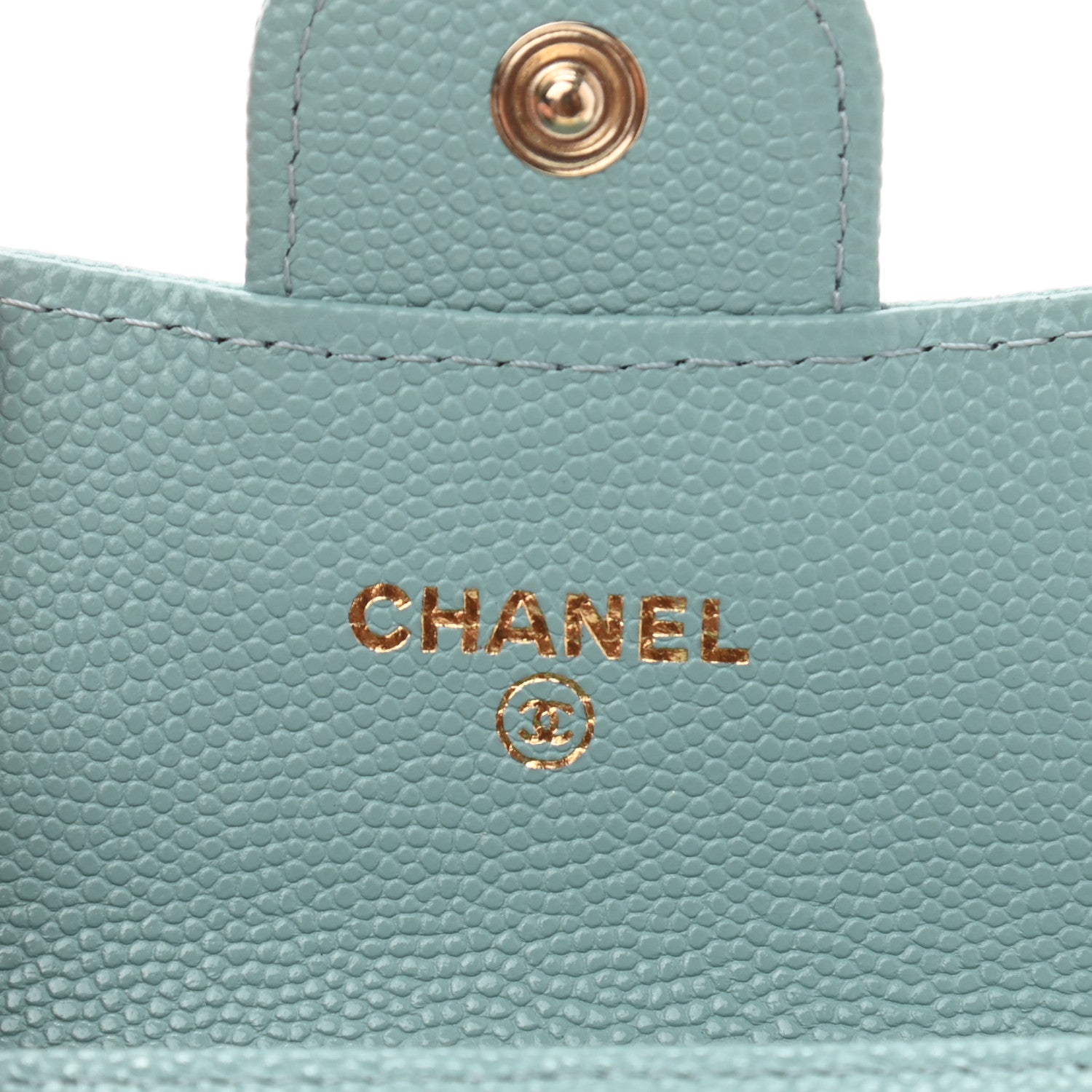 Chanel Caviar Quilted Flap Card Holder Wallet Light Blue 6 of 8