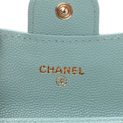 Chanel Caviar Quilted Flap Card Holder Wallet Light Blue 6 of 8