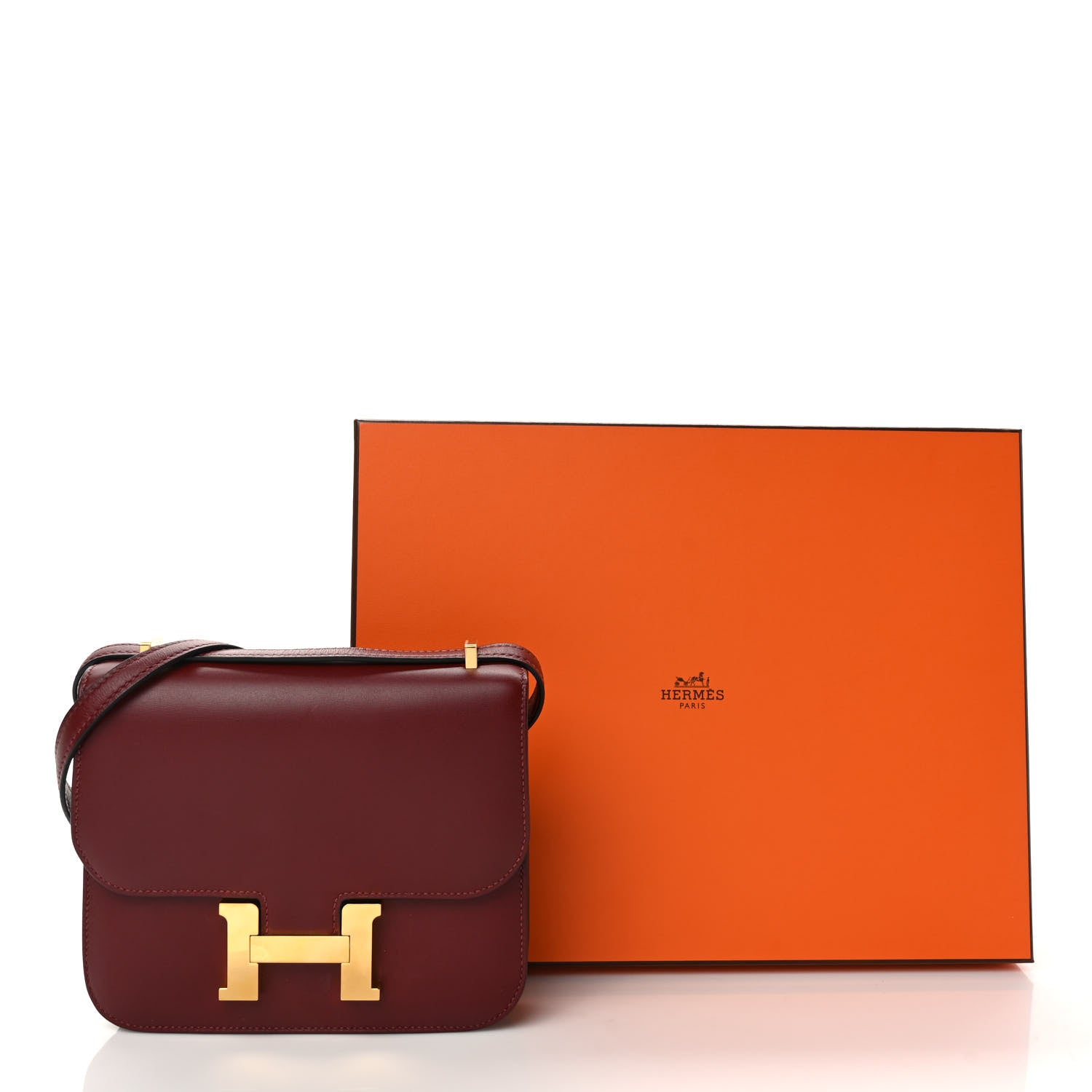 Hermes Veau Monsieur Constance 18 Rouge H 14 of 14