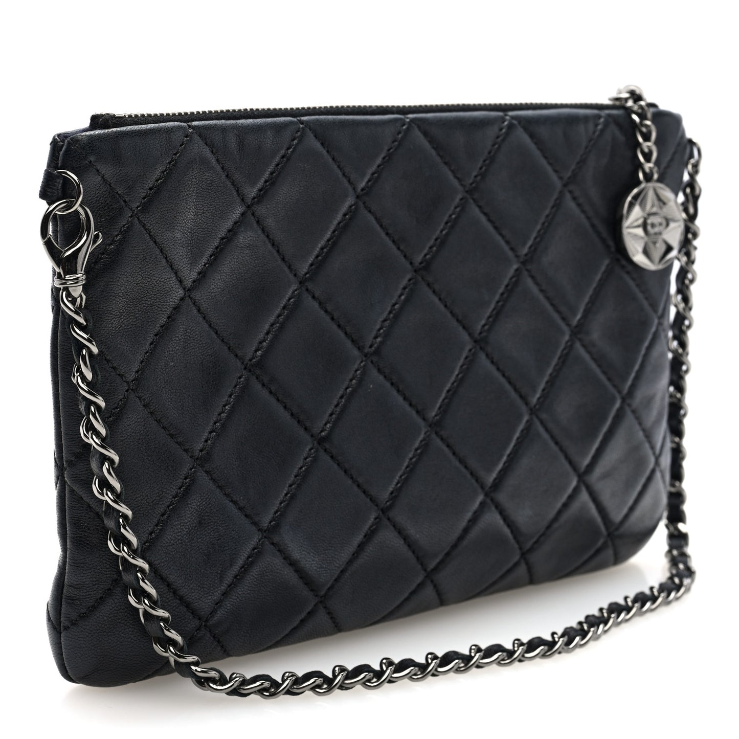 Lambskin Mineral Nights Wristlet Gold Black