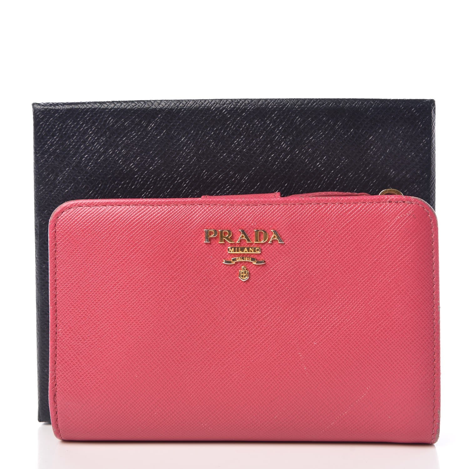 Prada Saffiano Compact Wallet Peonia 12 of 12