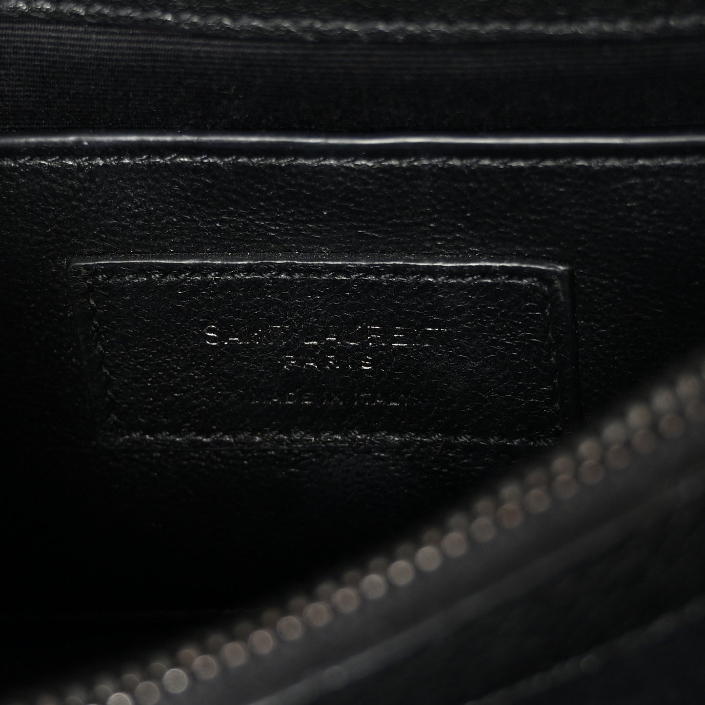 Sheepskin Matelasse Chevron Monogram Medium College Bag Black