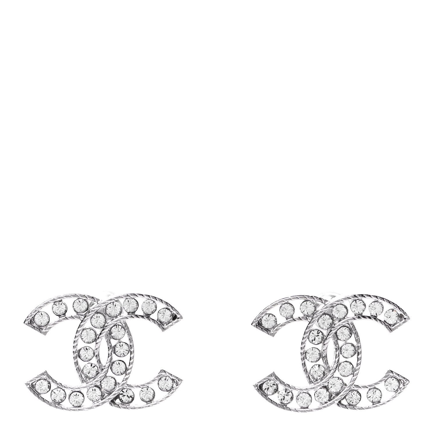 Crystal CC Earrings Silver