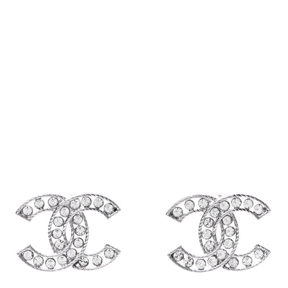 Chanel Crystal CC Earrings Silver 1 of 4