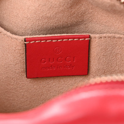 Gucci Calfskin Matelasse Mini GG Marmont Chain Shoulder Bag Hibiscus Red 6 of 13