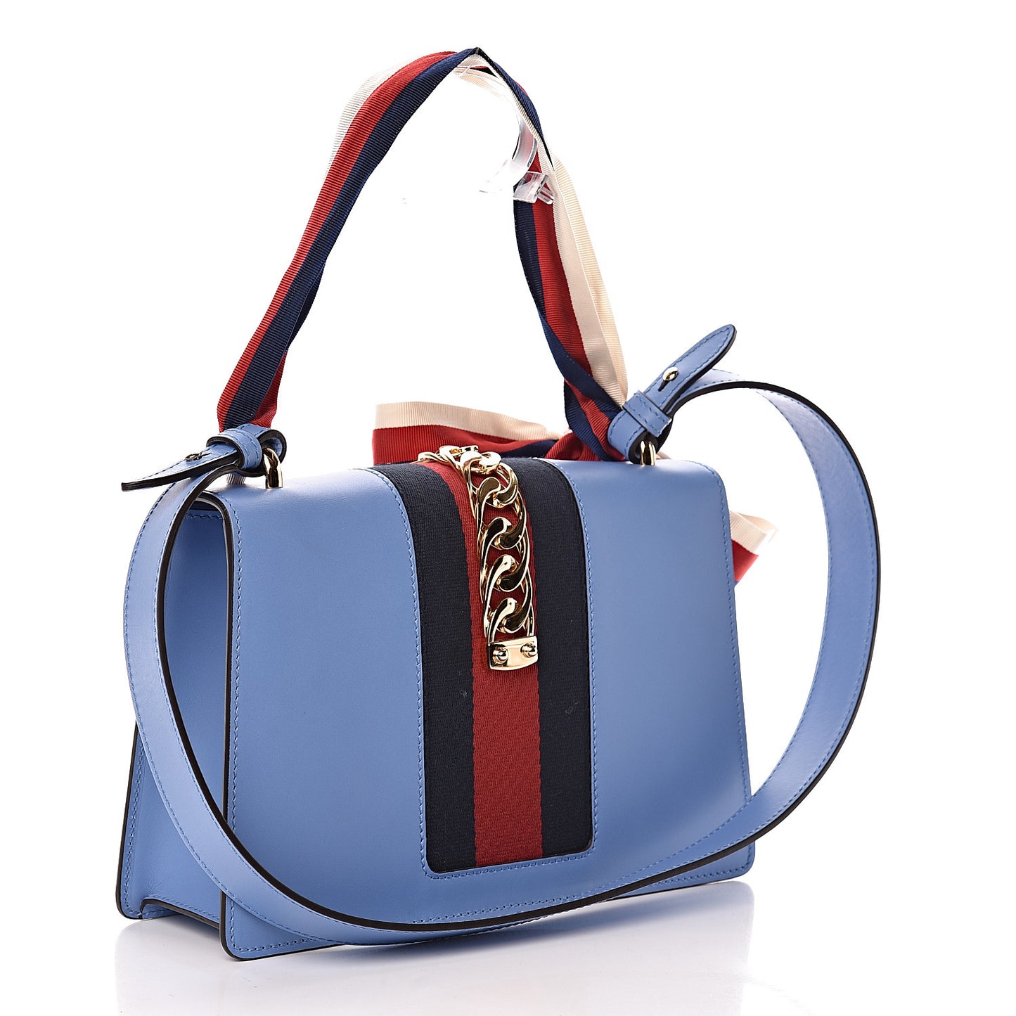 Calfskin Small Sylvie Shoulder Bag Clear Sky Blue