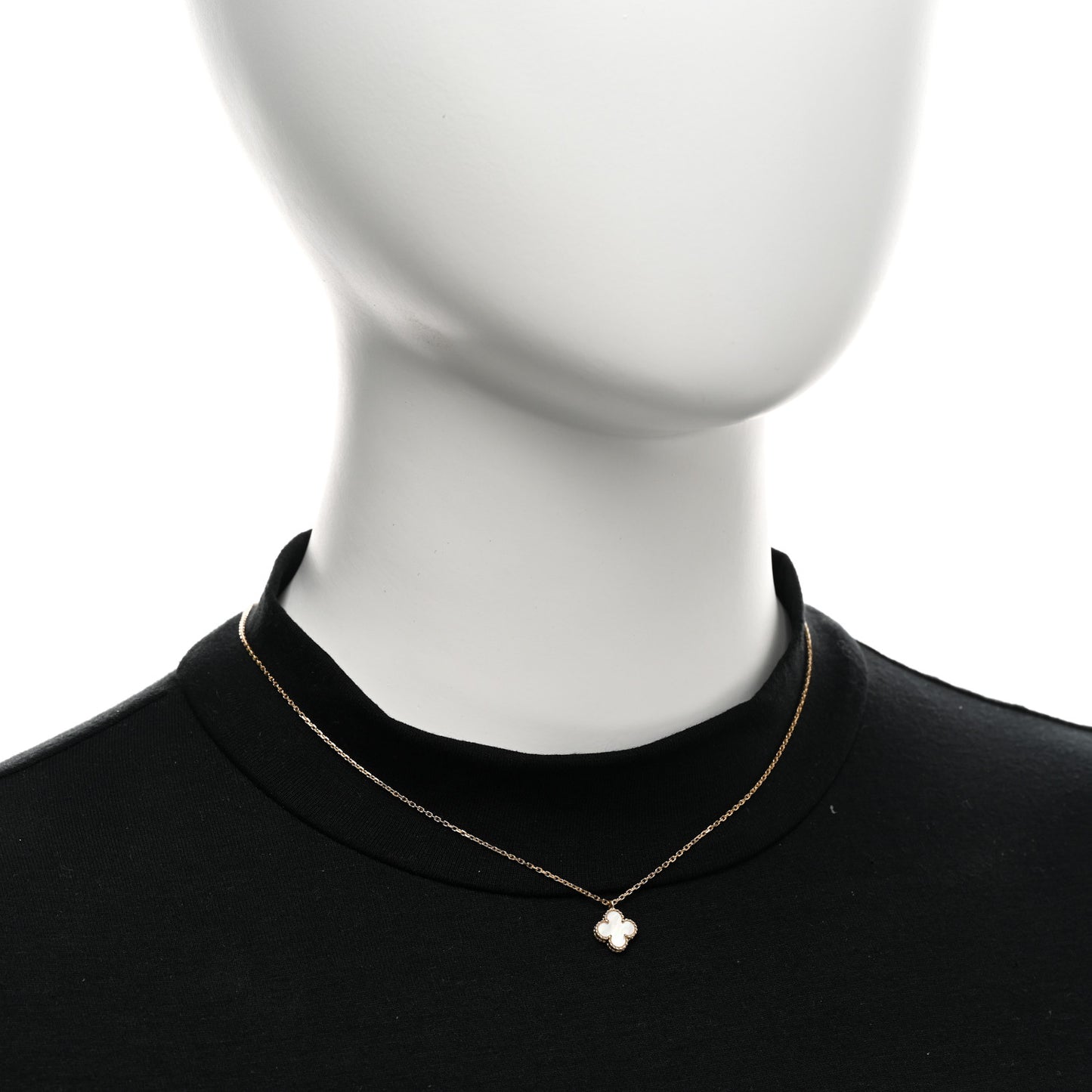18K Yellow Gold Mother of Pearl Sweet Alhambra Pendant Necklace