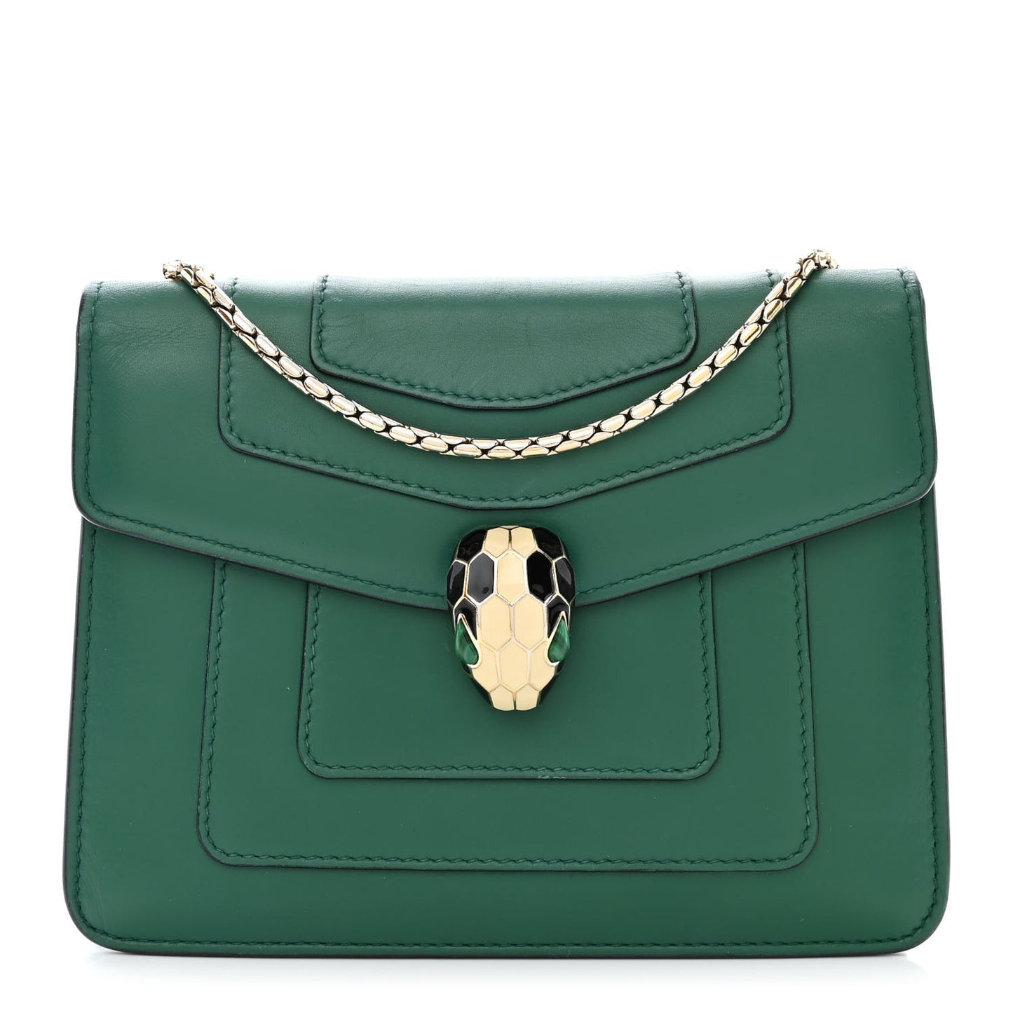 Calfskin Serpenti Forever Crossbody Bag Emerald Green
