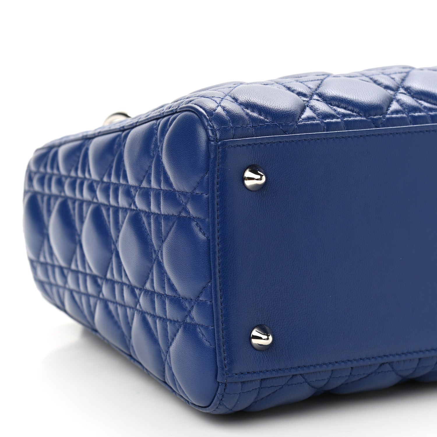 Christian Dior Lambskin Cannage Medium Lady Dior Blue 9 of 10