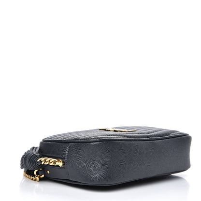 Saint Laurent Grain De Poudre Matelasse Monogram Mini Lou Camera Bag Dark Smog 3 of 8