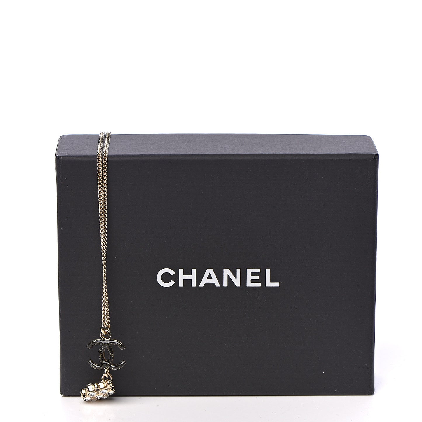 Crystal Resin CC Drop Pendant Necklace Gold