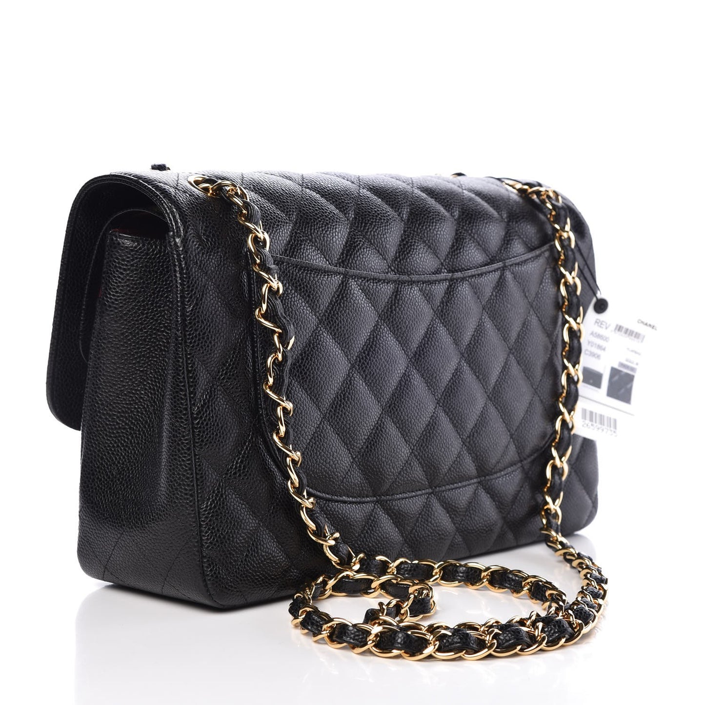 Caviar Quilted Jumbo Double Flap Black