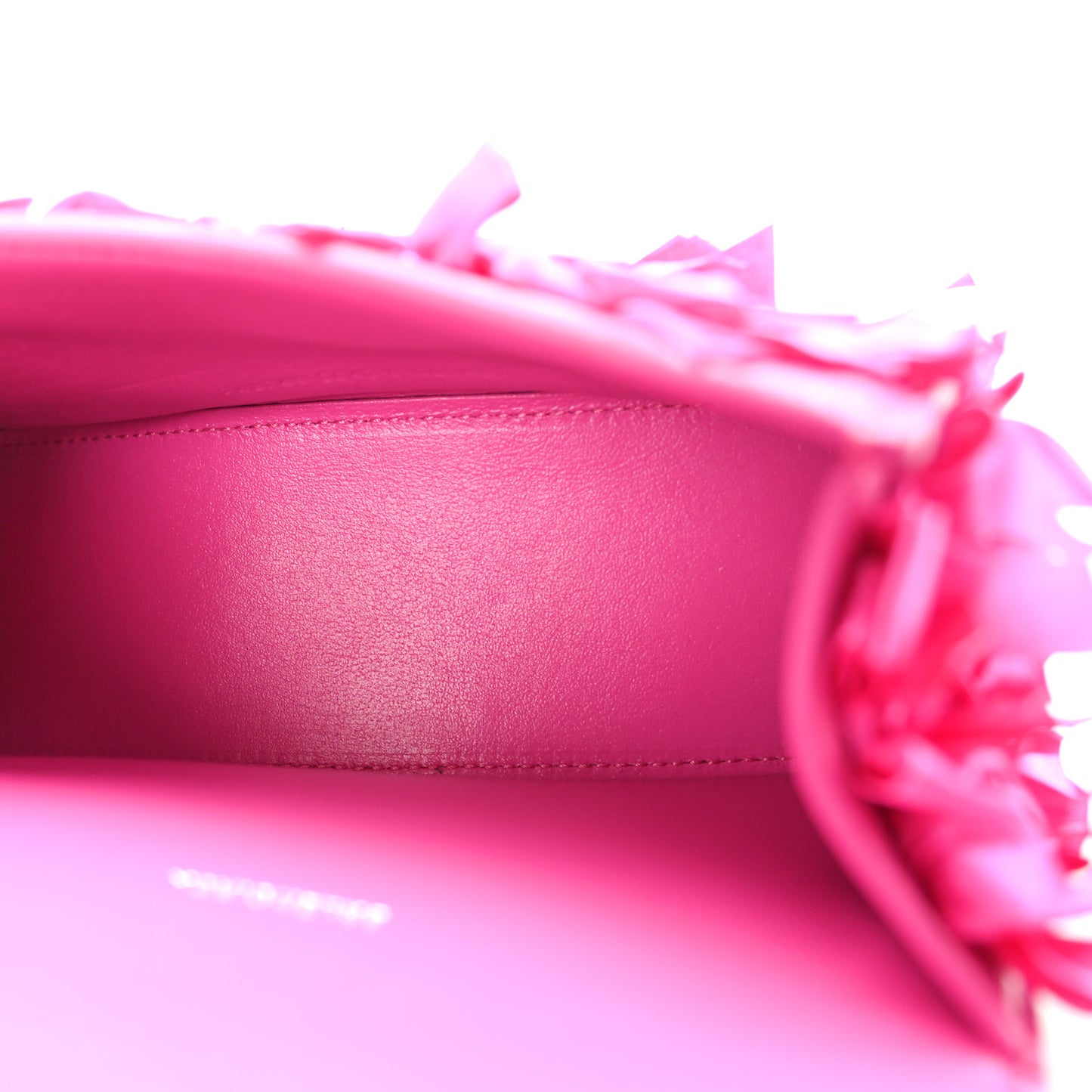 Satin Bow Embellished Hourglass Top Handle Bag XS Fuchsia