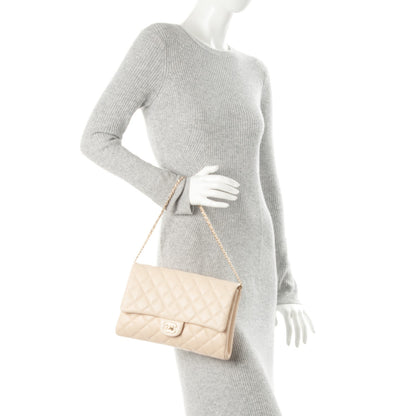 Chanel Lambskin Quilted Clutch With Chain Flap Beige Clair 4 of 8