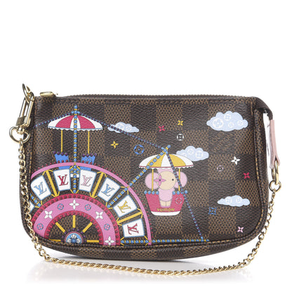 Louis Vuitton Damier Ebene 2020 Christmas Animation Big Wheel Mini Pochette Accessories Rose Ballerine 1 of 7