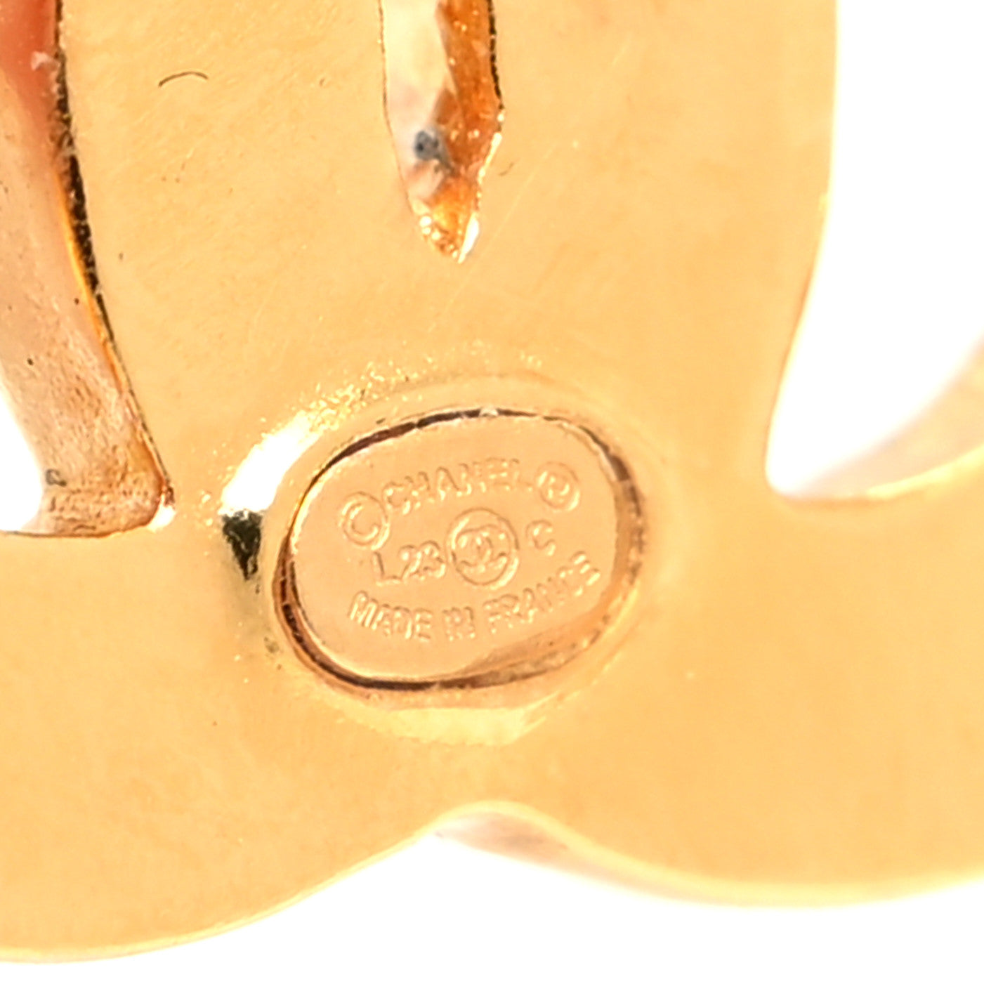 Resin CC Stud Earrings Black Gold