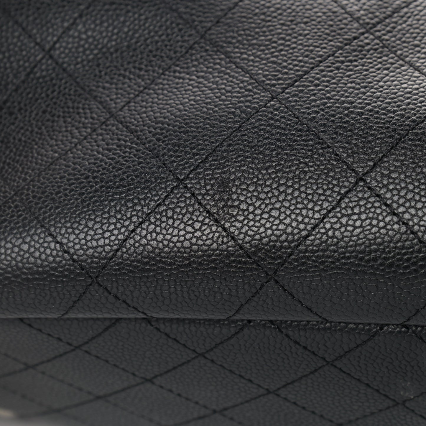 Grained Calfskin CC Pocket Tote Black